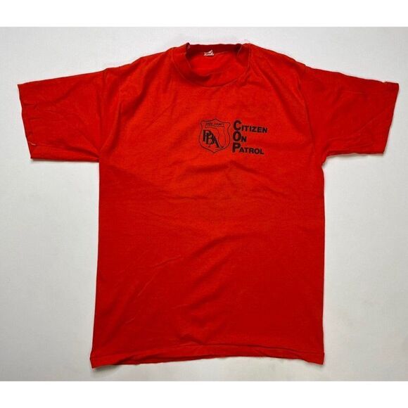 VINTAGE Date County PBA Florida T-shirt Men Large Orange 80s Single Stitch - Picture 1 of 7